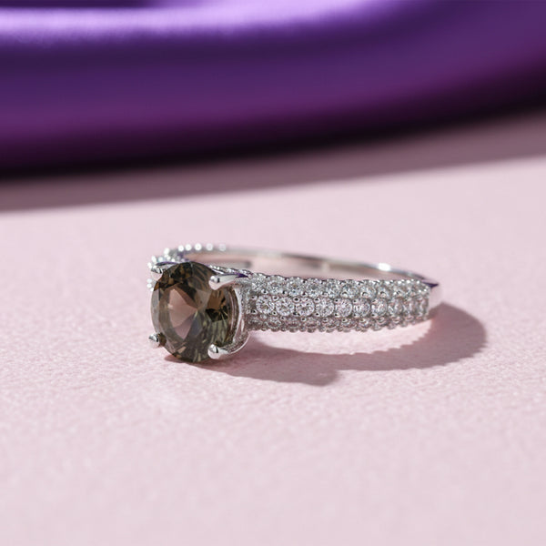 Topaz Gemstone Ring 3.54 Ct. Round Cut 925 Sterling Silver Valentine's Day Gift