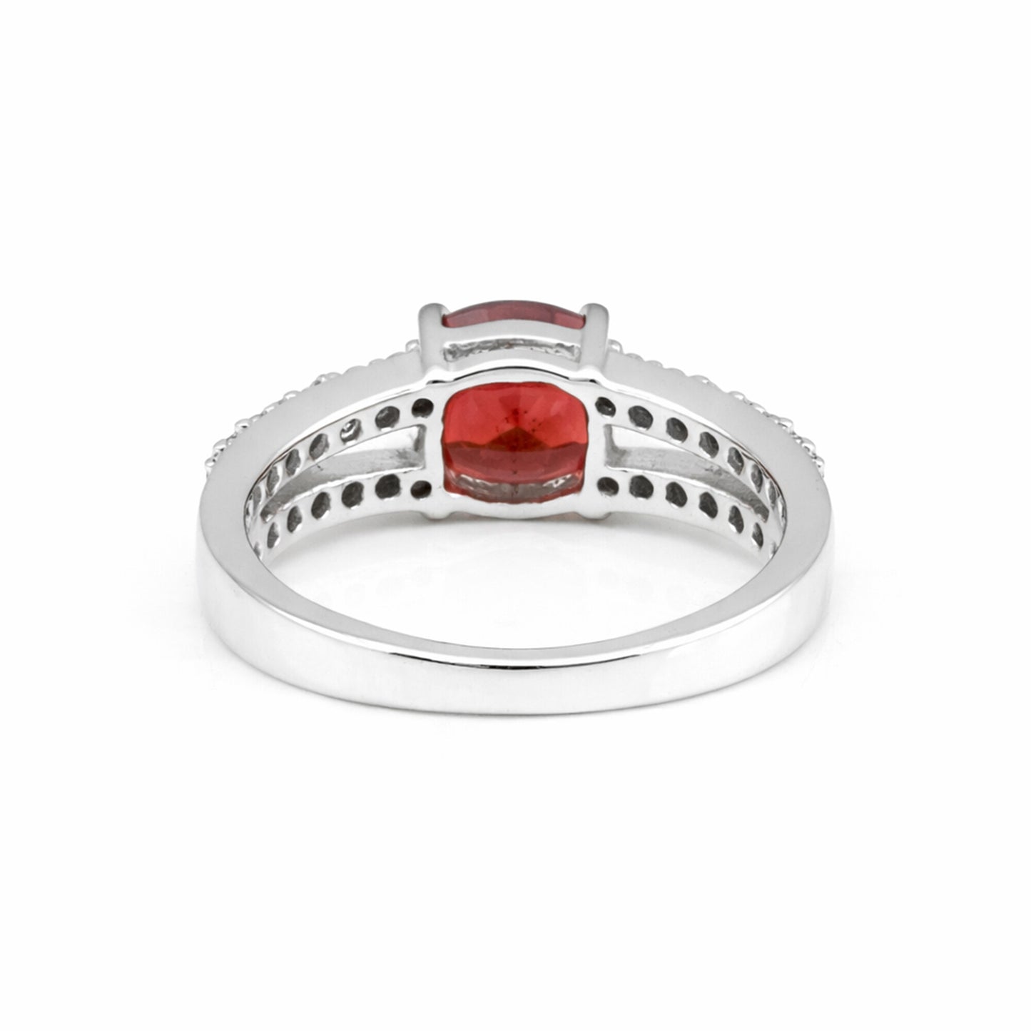 Red Ruby Round Ring 1.24 Ct. 925 Sterling Silver Stackable Eternity Band Gift