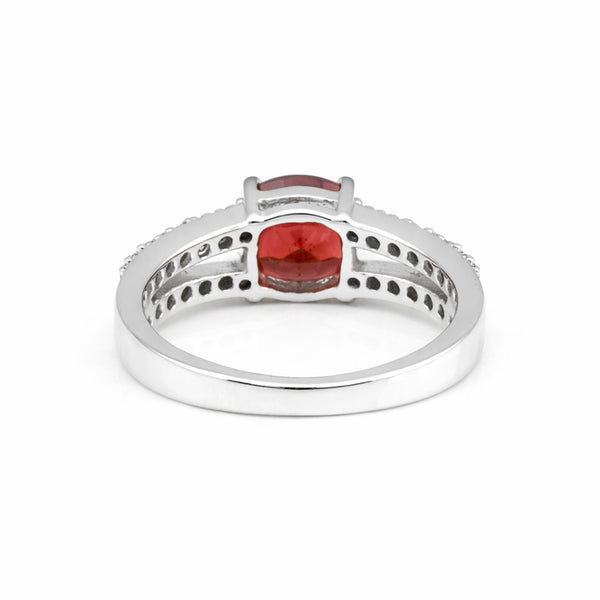 Red Ruby Round Ring 1.24 Ct. 925 Sterling Silver Stackable Eternity Band Gift