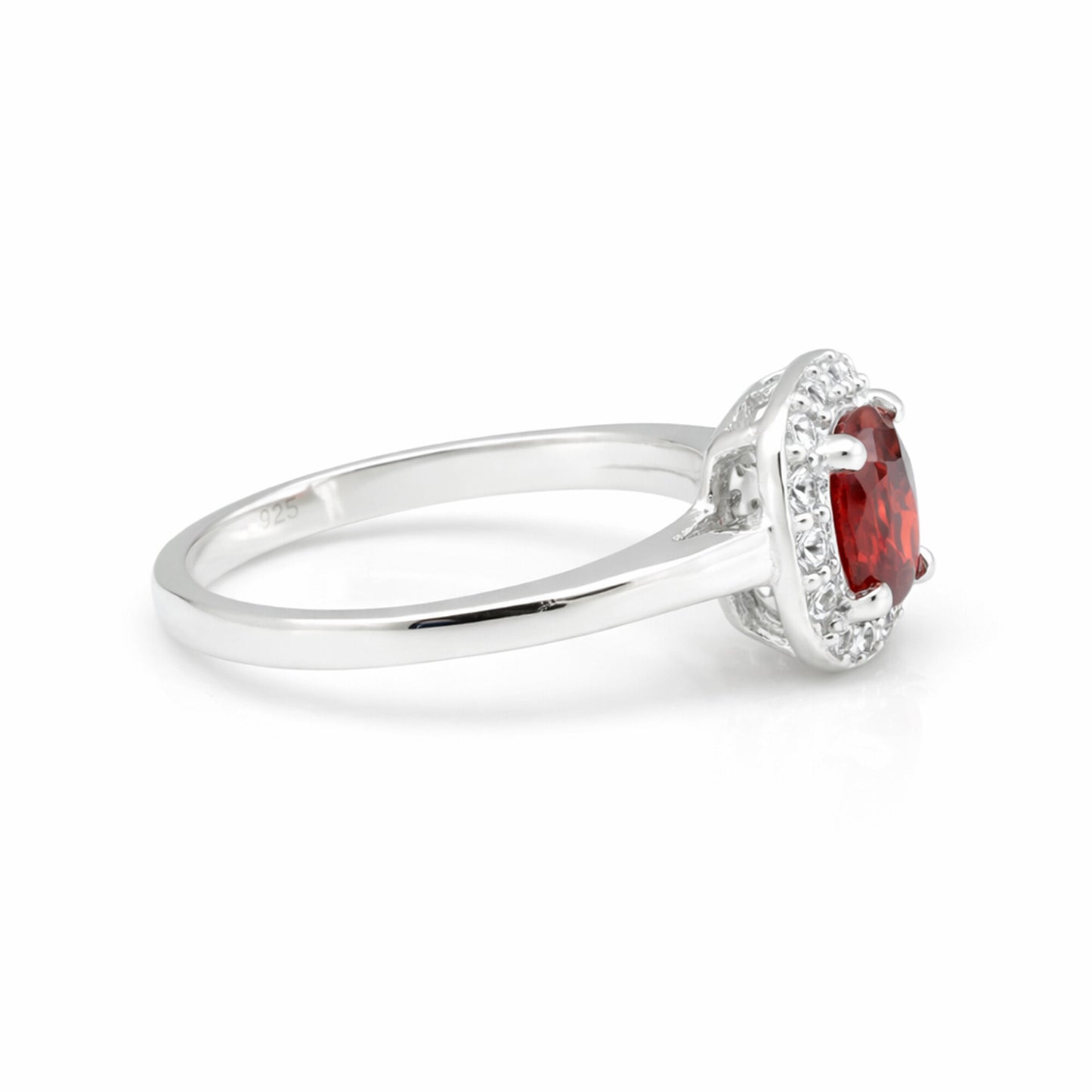 Ruby Round Solitaire Ring 1.25 Ct. 925 Sterling Silver Birthday Fine Jewelry Gif