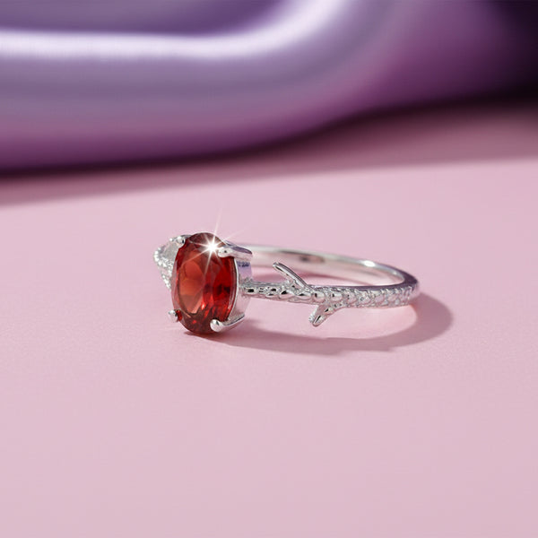2.25 Ct. Red Ruby Ring Oval Cut 925 Sterling Silver Eternity Band Fine Gift