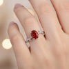 2.25 Ct. Red Ruby Ring Oval Cut 925 Sterling Silver Eternity Band Fine Gift