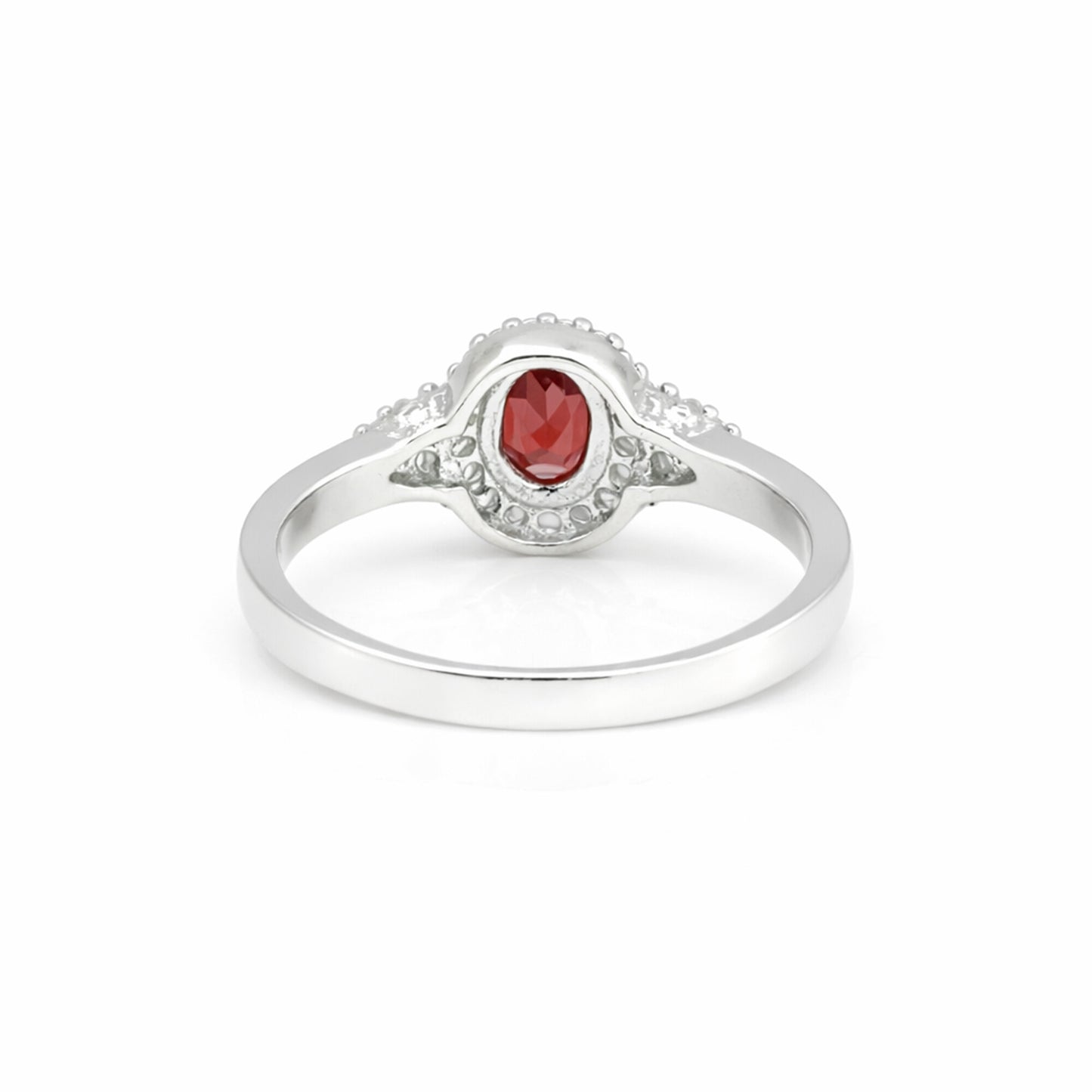 Red Ruby Oval Cut Solitaire Ring 2.28 Ct. 925 Sterling Silver Gift for Her