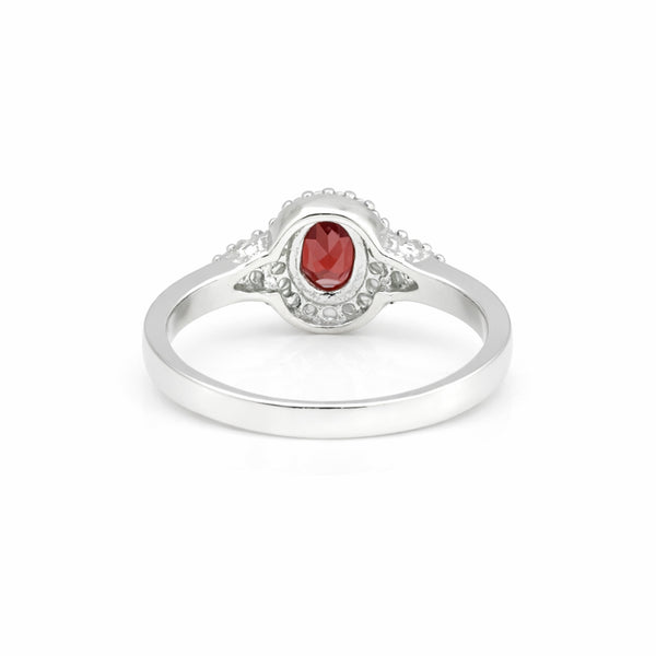 Red Ruby Oval Cut Solitaire Ring 2.28 Ct. 925 Sterling Silver Gift for Her