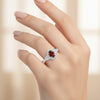 Red Ruby Oval Cut Solitaire Ring 2.28 Ct. 925 Sterling Silver Gift for Her