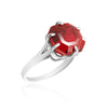 Red Ruby Asscher Cut Solitaire Ring 5.00 Ct. 925 Sterling Silver Gift for Her