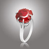 Red Ruby Asscher Cut Solitaire Ring 5.00 Ct. 925 Sterling Silver Gift for Her