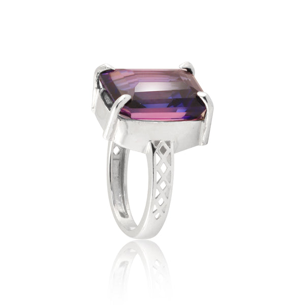 Amethyst Emerald Cut Ring 5.50 Ct. 925 Sterling Silver Gift for Her Women