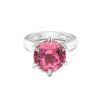 2.80 Ct. Pink Tourmaline Ring Round Cut 925 Sterling Silver Eternity Band Fine G