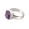 3.80 Ct. Amethyst Oval Solitaire Ring 925 Sterling Silver Birthday Fine Jewelry