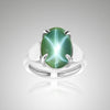 Green Sapphire Oval Cabochon Ring 7.50 Ct. 925 Sterling Silver Stackable Eternit