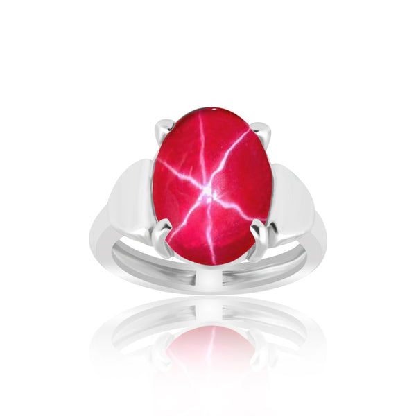 Ruby Oval Cabochon Cut Ring 3.00 Ct. 925 Sterling Silver Gift for Her Women