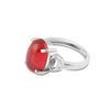 3.50 Ct. Red Ruby Ring Oval Cabochon Cut 925 Sterling Silver Eternity Band Fine