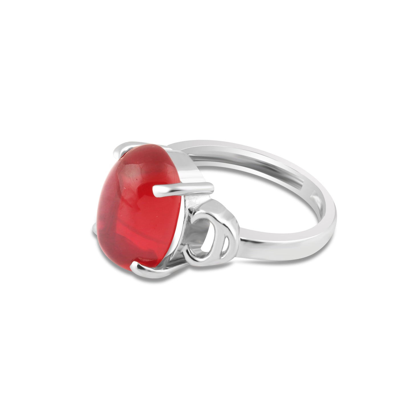 Ruby Oval Cabochon Solitaire Gemstone Ring 4.00 Ct. 925 Sterling Silver Women Gi