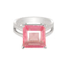 Pink Kunzite Square Cut Solitaire Ring 3.00 Ct. 925 Sterling Silver Gift for Her