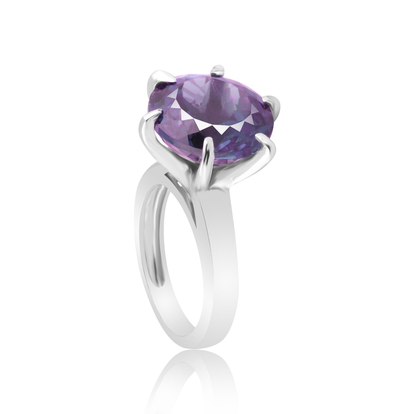 Amethyst Round Cut 4.20 Ct. Gemstone Ring 925 Sterling Silver Women Gift