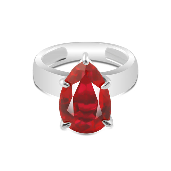 Ruby Pear Cut 3.50 Ct. Gemstone Ring 925 Sterling Silver Women Gift for Women
