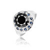 7.50 Ct. Moissanite & Sapphire Round Cut Ring 925 Sterling Silver Women Fine Jew