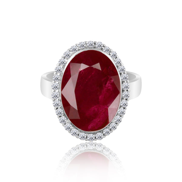 Ruby Gemstone Ring 7.00 Ct. Oval Cut 925 Sterling Silver Birthday Gift Her