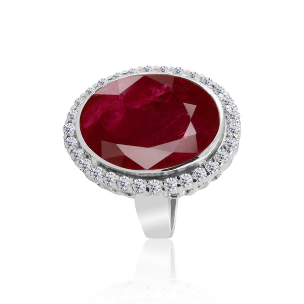 Ruby Gemstone Ring 7.00 Ct. Oval Cut 925 Sterling Silver Birthday Gift Her