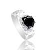 Black Moissanite Round Ring 6.50 Ct. 925 Sterling Silver Stackable Eternity Band