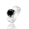Black Moissanite Round Ring 6.50 Ct. 925 Sterling Silver Stackable Eternity Band