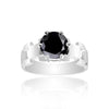 Black Moissanite Round Ring 6.50 Ct. 925 Sterling Silver Stackable Eternity Band