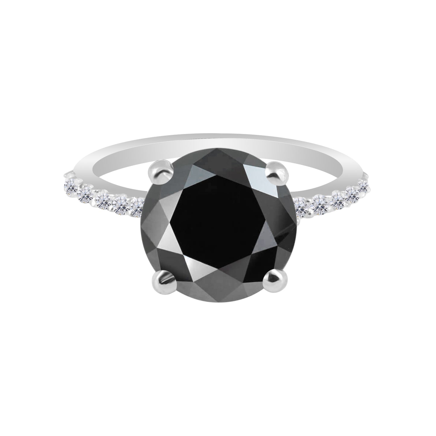 Moissanite Round Solitaire Ring 4.30 Ct. 925 Sterling Silver Wedding Fine Jewelr