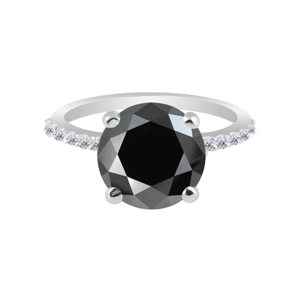 Moissanite Round Solitaire Ring 4.30 Ct. 925 Sterling Silver Wedding Fine Jewelr