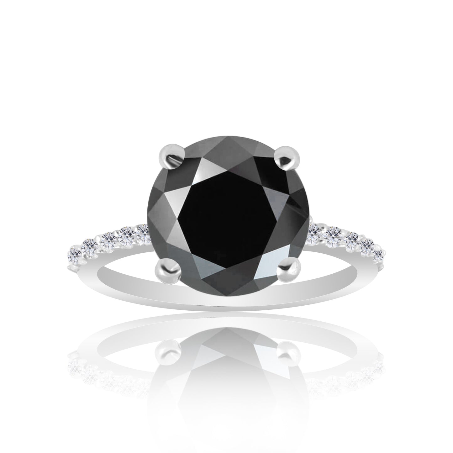 Moissanite Round Solitaire Ring 4.30 Ct. 925 Sterling Silver Wedding Fine Jewelr
