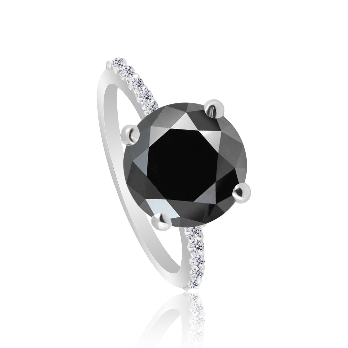 Moissanite Round Solitaire Ring 4.30 Ct. 925 Sterling Silver Wedding Fine Jewelr