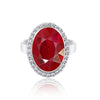 Ruby Oval Cut Ring 7.80 Ct. 925 Sterling Silver Gift for Her Women for Women