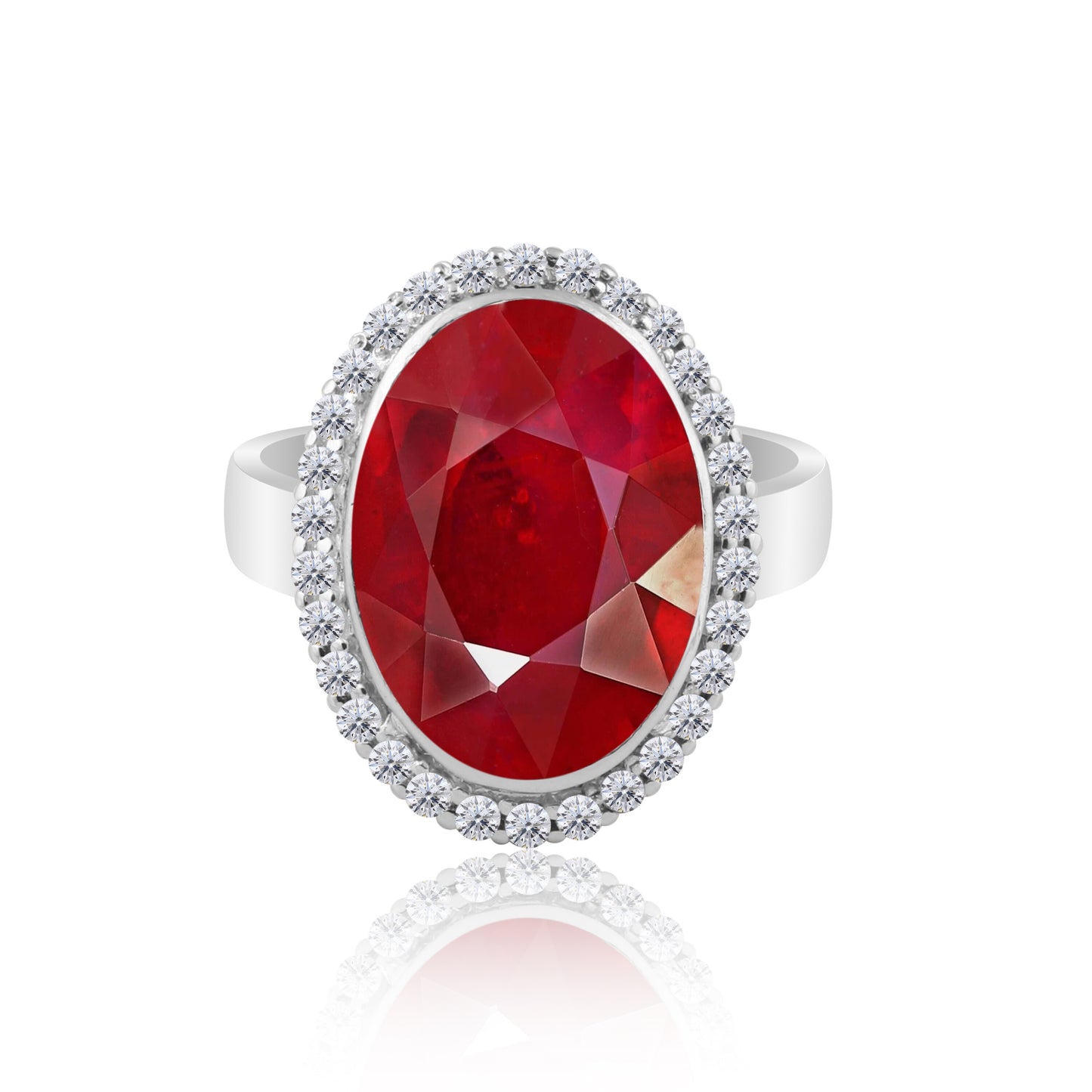 Ruby Oval Cut Ring 7.80 Ct. 925 Sterling Silver Gift for Her Women for Women