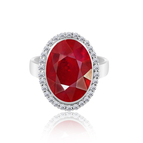 Ruby Oval Cut Ring 7.80 Ct. 925 Sterling Silver Gift for Her Women for Women