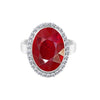 Ruby Oval Cut Ring 7.80 Ct. 925 Sterling Silver Gift for Her Women for Women