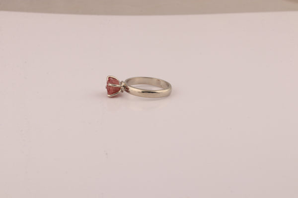 2.00 Ct. Red Tourmaline Ring Round Cut 925 Sterling Silver Eternity Band Fine Gi