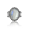 Moonstone Round Solitaire Gemstone Ring 9.00 Ct. 925 Sterling Silver Women Gift