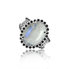 Moonstone Round Solitaire Gemstone Ring 9.00 Ct. 925 Sterling Silver Women Gift