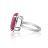 Pink Ruby Oval Cabochon Cut Solitaire Ring 6.60 Ct. 925 Sterling Silver Gift for