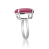 Pink Ruby Oval Cabochon Cut Solitaire Ring 6.60 Ct. 925 Sterling Silver Gift for