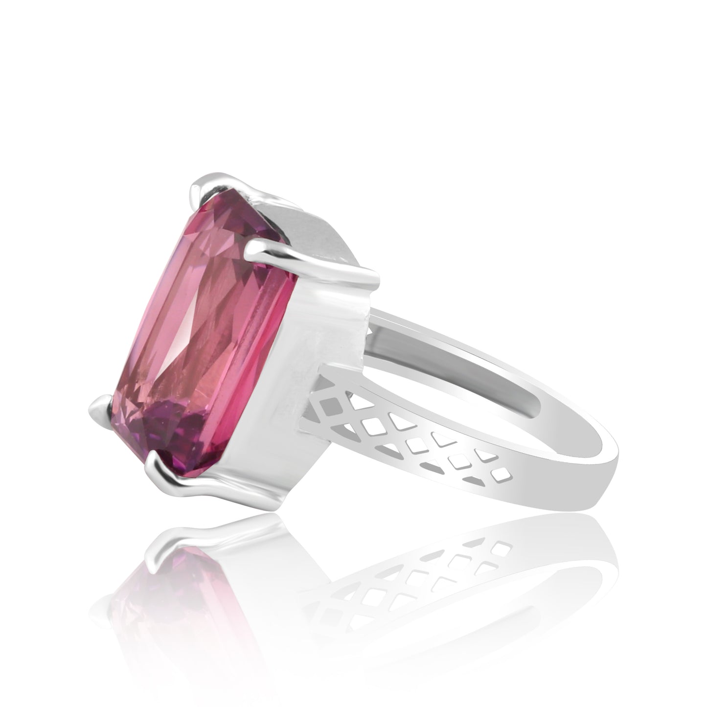 4.90 Ct. Amethyst Emerald Solitaire Ring 925 Sterling Silver Wedding Fine Jewelr