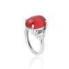 Red Ruby Oval Ring 6.65 Ct. 925 Sterling Silver Stackable Eternity Band Gift