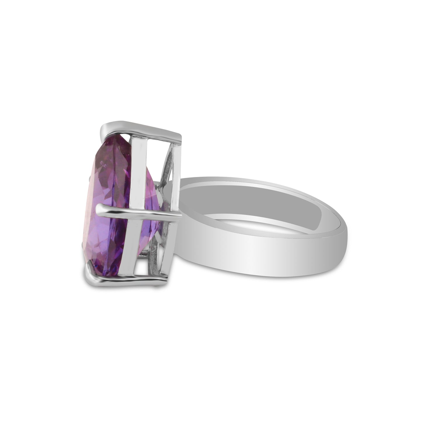 EGL Certified Amethyst Pear Cut Ring 3.50 Ct. 925 Sterling Silver Gift for Her W
