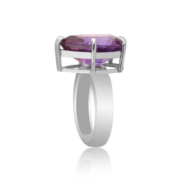 EGL Certified Amethyst Pear Cut Ring 3.50 Ct. 925 Sterling Silver Gift for Her W