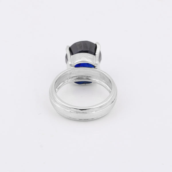 2.50 Ct. Sapphire Round Solitaire Ring 925 Sterling Silver Wedding Fine Jewelry