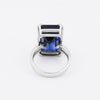 EGL Certified Sapphire Emerald Cut 4.55 Ct. Gemstone Ring 925 Sterling Silver Wo
