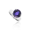Purple Amethyst Solitaire Ring 3.65 Ct. Round Cut 925 Sterling Silver Stackable