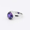 Purple Amethyst Solitaire Ring 3.65 Ct. Round Cut 925 Sterling Silver Stackable