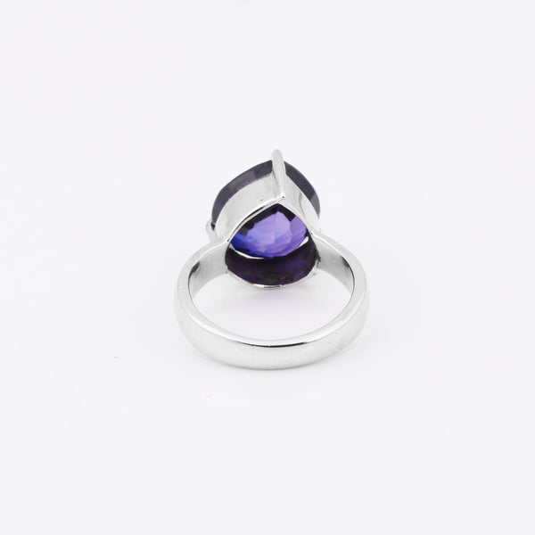 Purple Amethyst Solitaire Ring 3.65 Ct. Round Cut 925 Sterling Silver Stackable