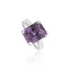 3.80 Ct. Amethyst Emerald Cut Ring 925 Sterling Silver Women Fine Jewelry